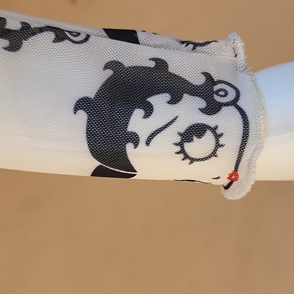 Betty Boop Y2K Punk Goth Sheer Mesh Stretch Long Sleeve Graphic Crop Top M L - Picture 8 of 16